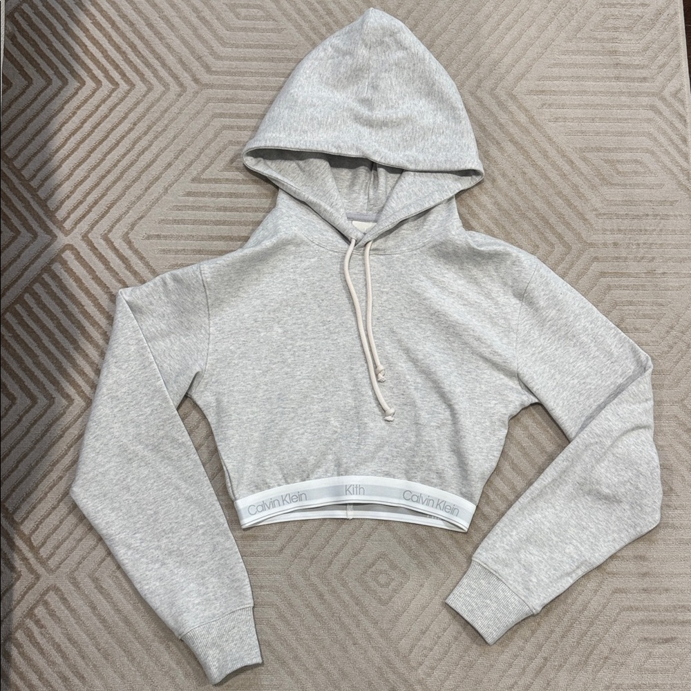 Kith Light Gray Cropped Hoodie